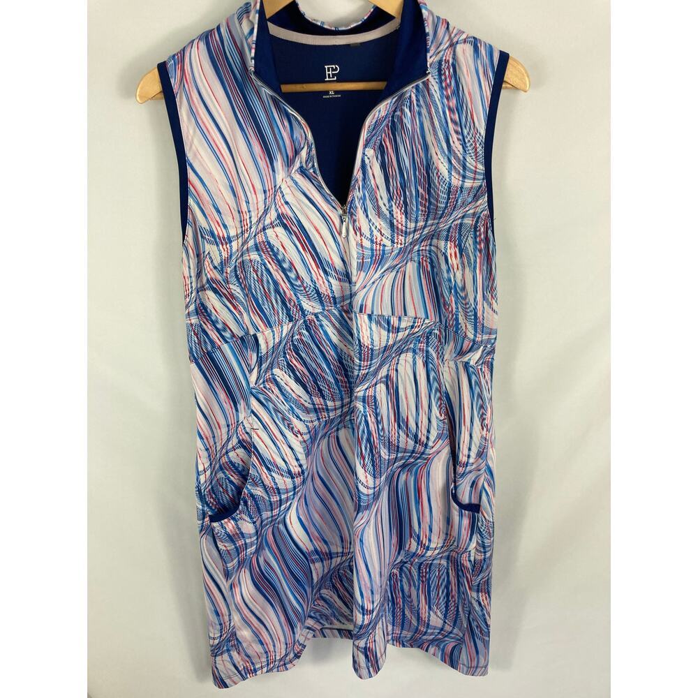 EP New York Purple Blue Swirl Golf Sleeveless Dress Size XL